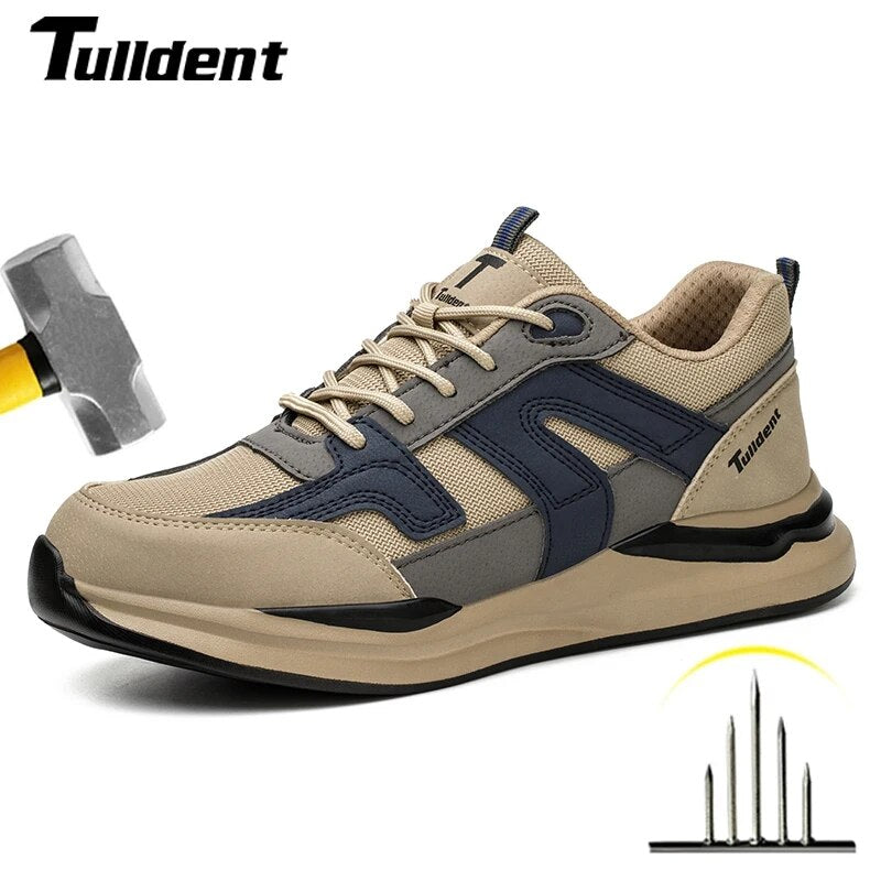 Mens Safety Shoes, Steel Toe Work Sneakers, Puncture Proof Work Boots, Indestructible Lightweight Security Footwear