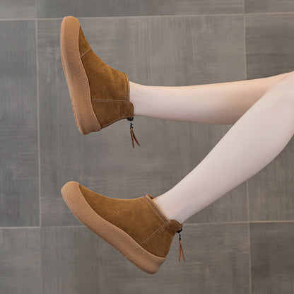 Genuine Leather Snow Boots Women Winter Short Shoes Thickened Warm Winter Boots Women 4