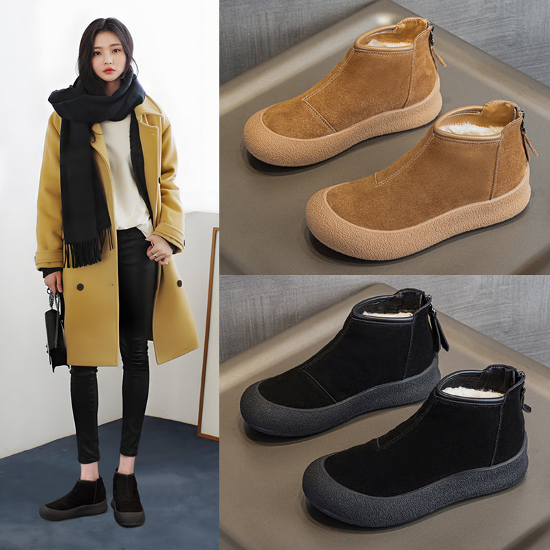 Genuine Leather Snow Boots Women Winter Short Shoes Thickened Warm Winter Boots Women 1