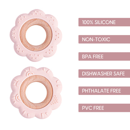 Food Grade Baby Silicone Teething Ring BPA Free Cartoon Silicone Teether For Newborns 4