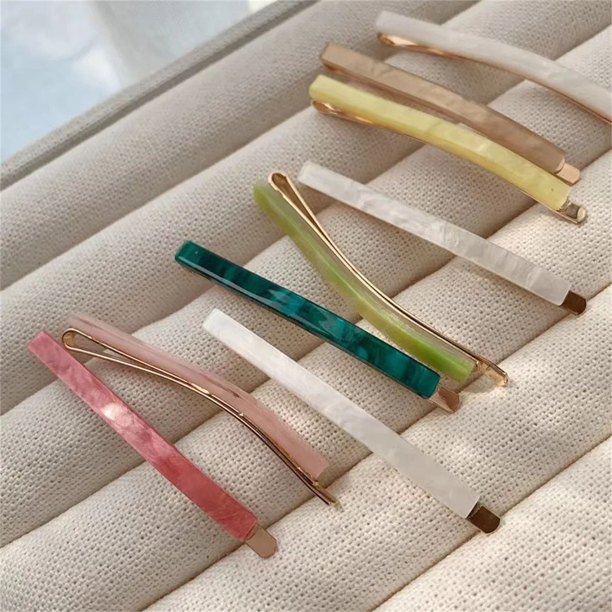 Elegant Acetate Geometric Hair Barrettes Set – Chic Oblong Clips for Effortless Everyday Styling