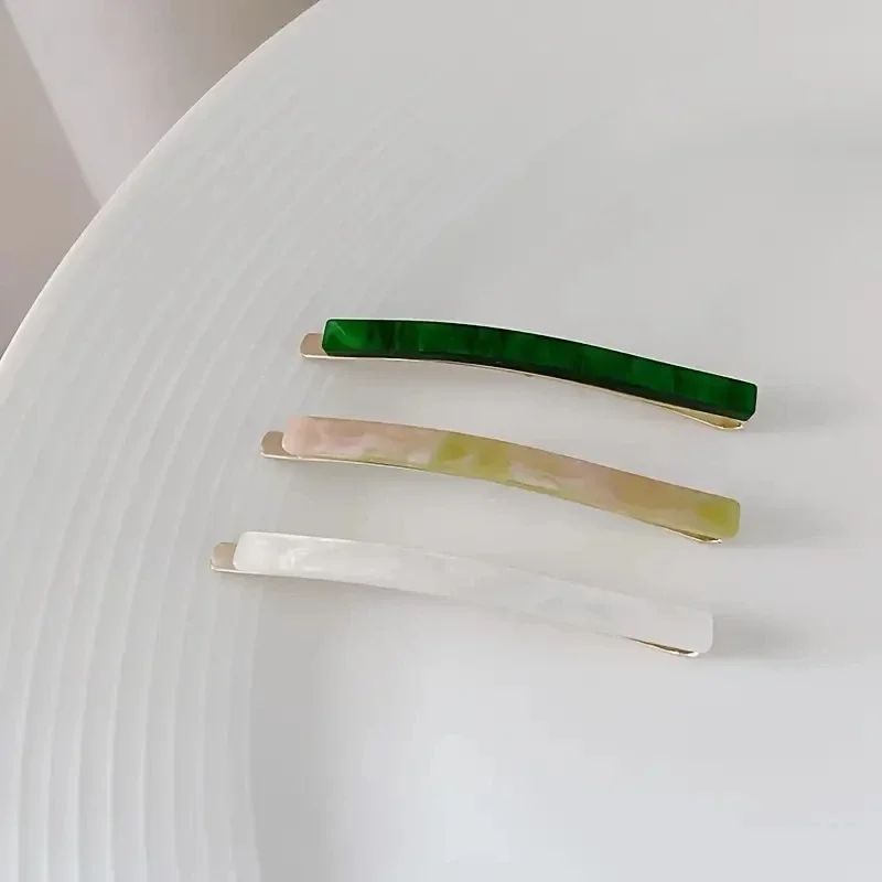 Elegant Acetate Geometric Hair Barrettes Set  Chic Oblong Clips For Effortless Everyday Styling 5