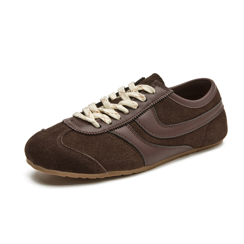 Women Retro Training Shoes German Genuine Leather Sneakers Laceup Flat Forrest Gump Style 3