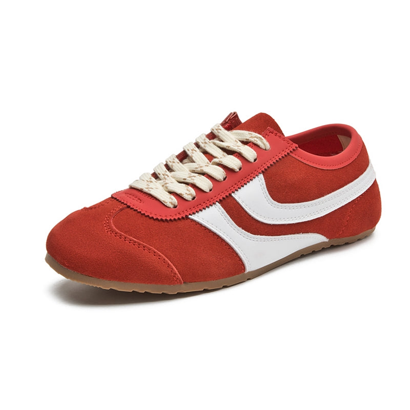 Women Retro Training Shoes German Genuine Leather Sneakers Laceup Flat Forrest Gump Style 4