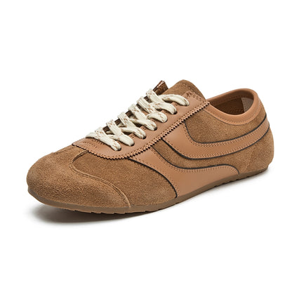 Women Retro Training Shoes German Genuine Leather Sneakers Laceup Flat Forrest Gump Style 6