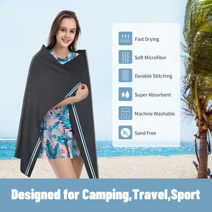 AQUA Microfiber Quick Dry Sports Towel Soft Lightweight Compact Travel Towel For Sweat Ultra Absorb 2