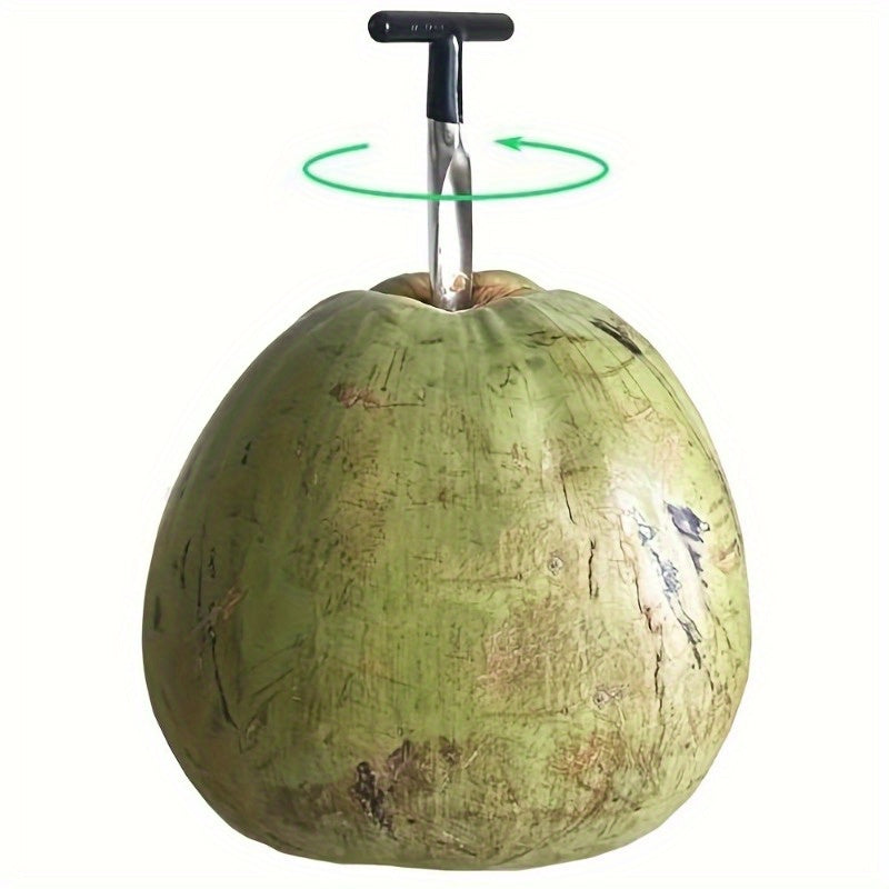 Portable Coconut Spatula Knife, Stainless Steel Coconut Opener with Ergonomic Handle