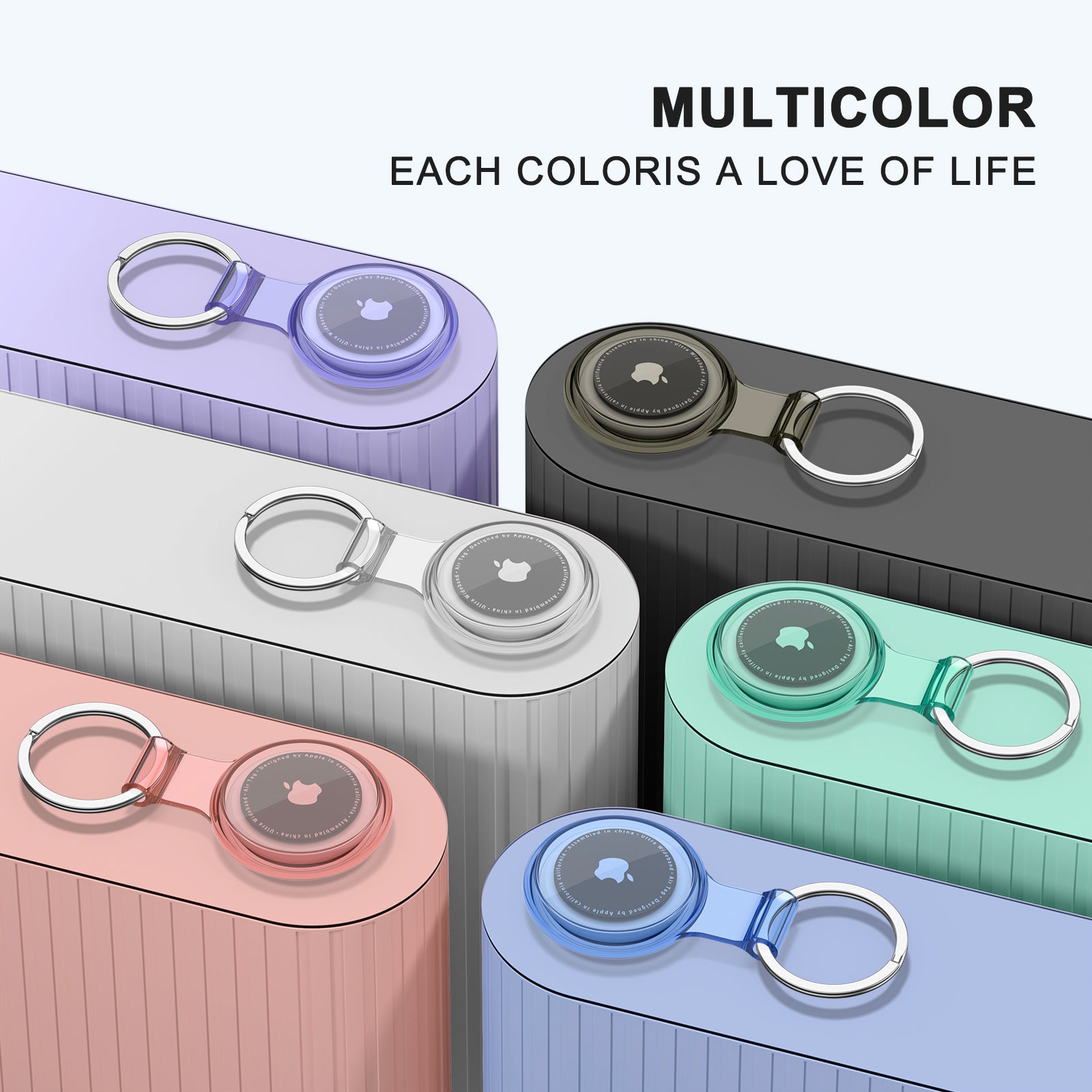 TPU Case For Apple Airtag Waterproof Antilost Keychain Holder Protective Full Cover For Dog Cat Pet 2