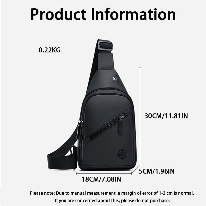 Large Capacity Mens Crossbody Bag Durable Chest Bag LeatherLook Outdoor Shoulder Bag 4