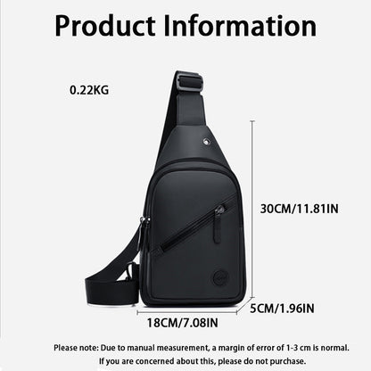 Large Capacity Mens Crossbody Bag Durable Chest Bag LeatherLook Outdoor Shoulder Bag 4