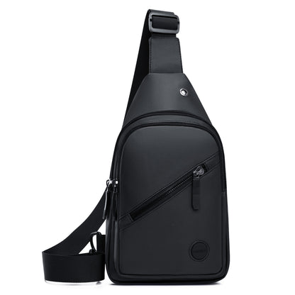 Large Capacity Men's Crossbody Bag, Durable Chest Bag, Leather-Look Outdoor Shoulder Bag