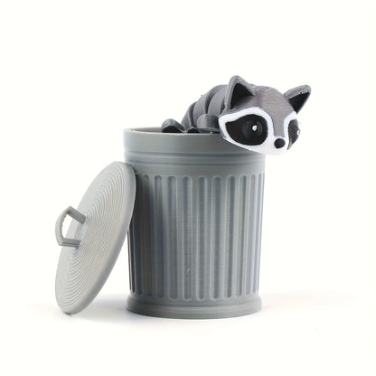 Movable Raccoon Statue Trash Can Decoration for Indoor and Outdoor Spaces, Perfect for Home and Office