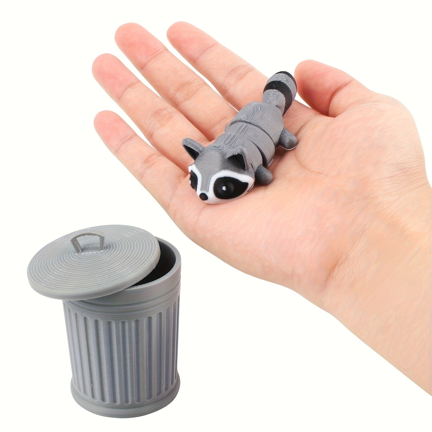 Movable Raccoon Statue Trash Can Decoration for Indoor and Outdoor Spaces, Perfect for Home and Office