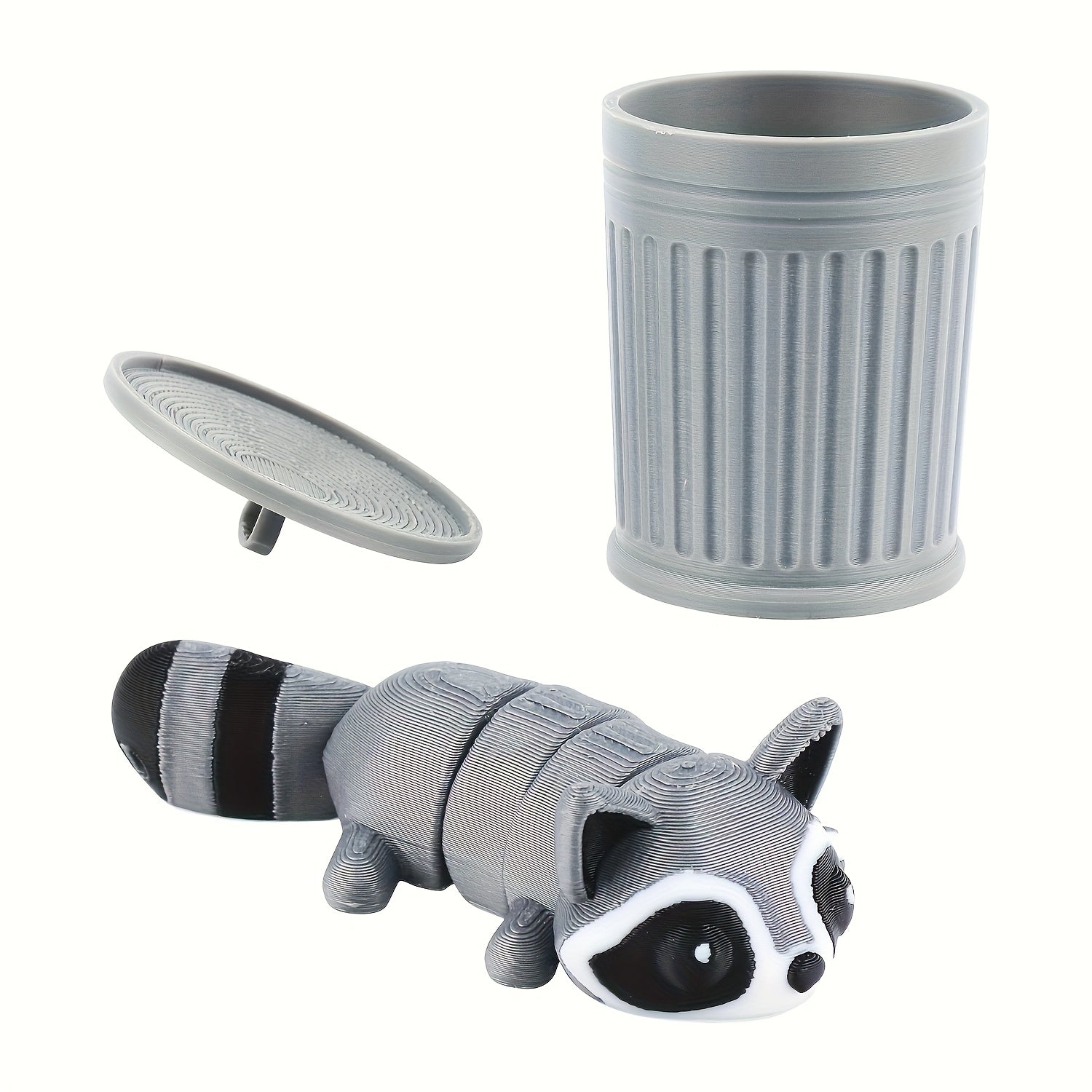 Movable Raccoon Statue Trash Can Decoration for Indoor and Outdoor Spaces, Perfect for Home and Office