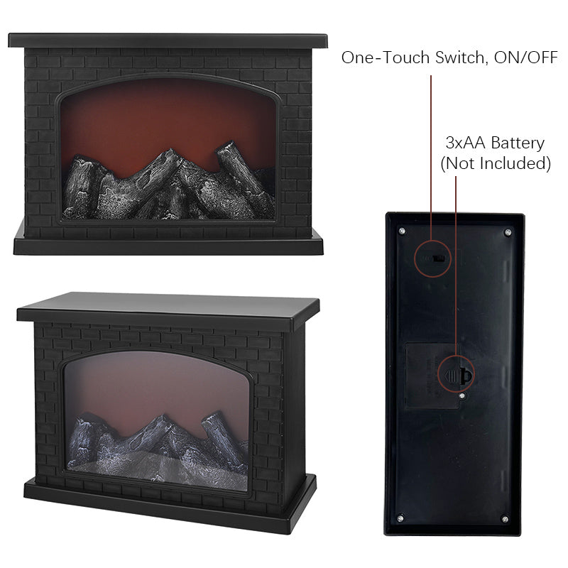 LED Table Lights Lamp for Holiday Winter, Fireplace Flame Light Charcoal Style