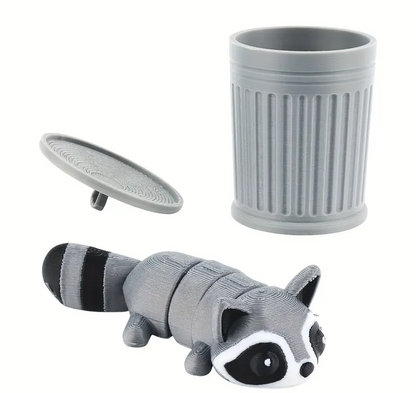 Movable Raccoon Statue Trash Can Decoration for Indoor and Outdoor Spaces, Perfect for Home and Office