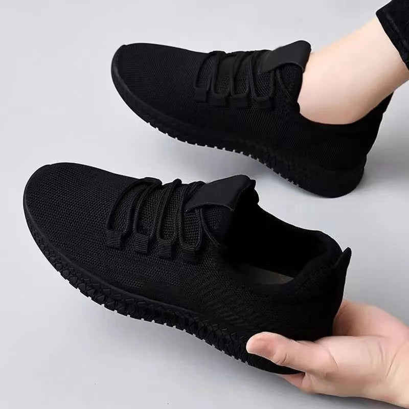 Women's Black Sneakers, Breathable Non-slip Platform Shoes, Korean Casual Running Shoes for Women
