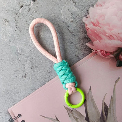 Colorful Braided Rope Strap Lanyard Keychain For Phone Case And Bags 12
