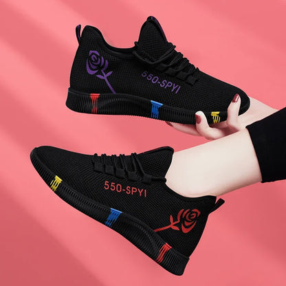 Women Air Mesh Tenis Feminino Shoes, Vulcanized Platform Sneakers, Casual Flats Lace Up Light Soft Basket