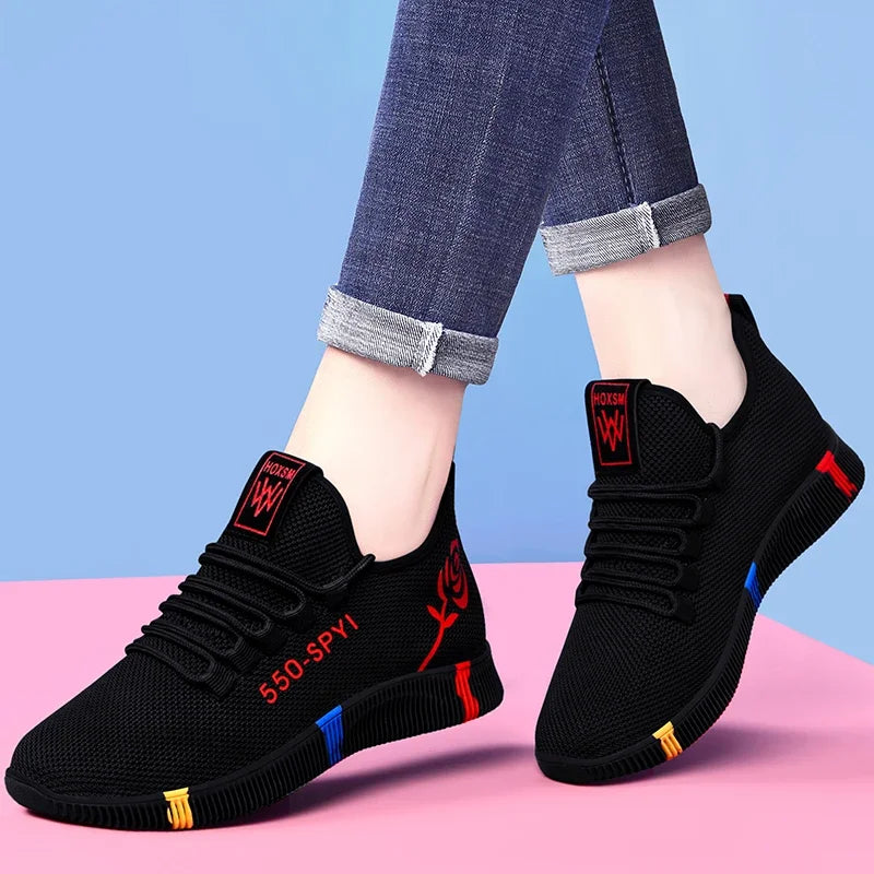 Women Air Mesh Tenis Feminino Shoes Vulcanized Platform Sneakers Casual Flats Lace Up Light Soft Ba 2