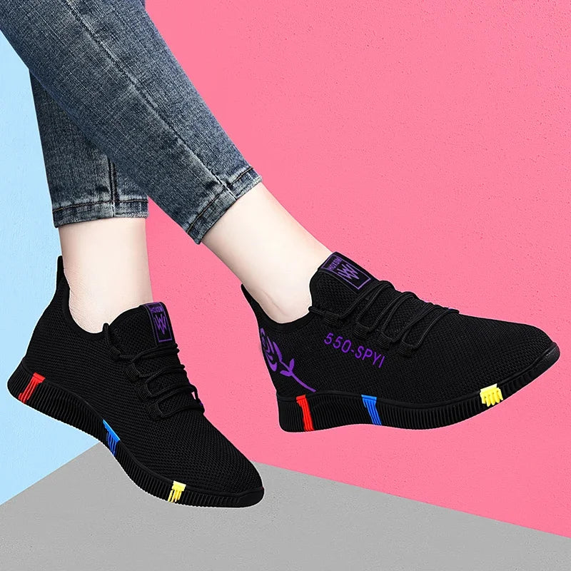 Women Air Mesh Tenis Feminino Shoes Vulcanized Platform Sneakers Casual Flats Lace Up Light Soft Ba 3