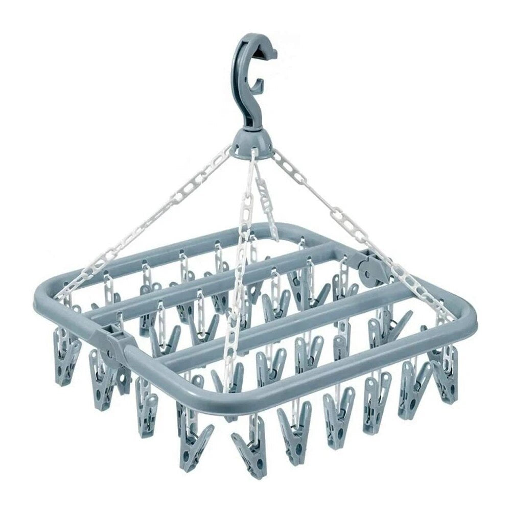 Socks Underwear Drying Rack Clothes Hanger With Clips Folding Laundry Hanging Stand 2