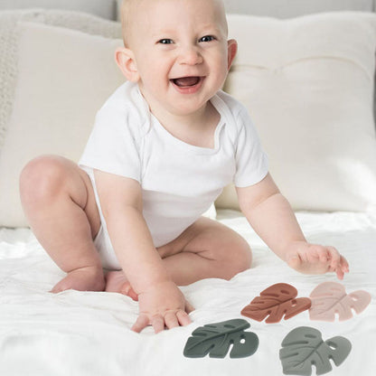 BPAFree Baby Silicone Leaf Teether Beads Silicone Chewable Pacifier Chain Leaves For DIY Accessorie 4