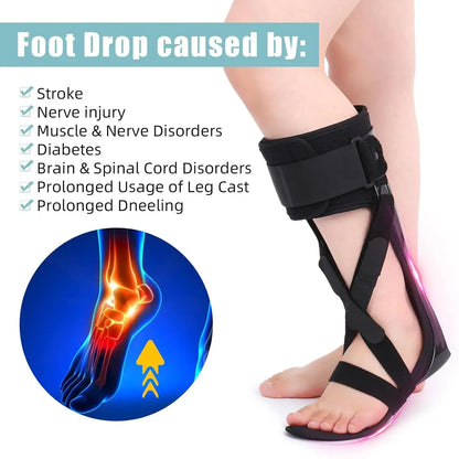 Adjustable Foot Drop Support Brace Medical Ankle Foot Orthosis For Stroke  MS Foot Drop Men  Women 2