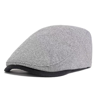 Solid Warm Newsboy Caps For Autumn And Winter Polyester Flat Peaked Cap Painter Beret Hats For Men  6
