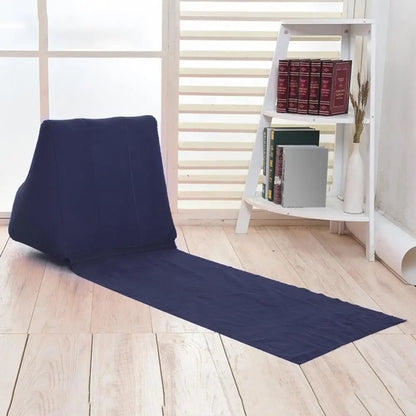 Inflatable Wedge Pillow With Mat PVC Flocking Travel Back Support Triangle Cushion Beach Pillow 4