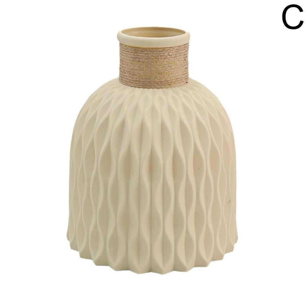 DIY Flowerpot Rope Plastic Vase Living Room Porcelain Imitation Flower Arrangement Home Decoration  3