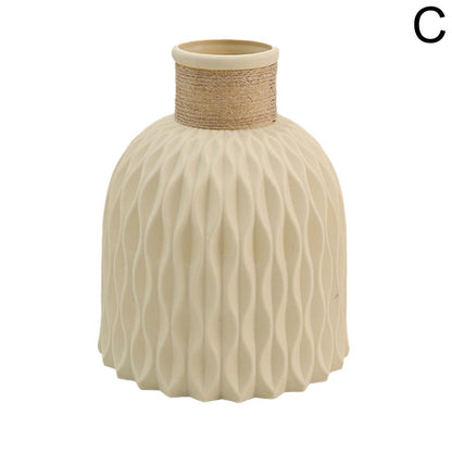 DIY Flowerpot Rope Plastic Vase Living Room Porcelain Imitation Flower Arrangement Home Decoration  3