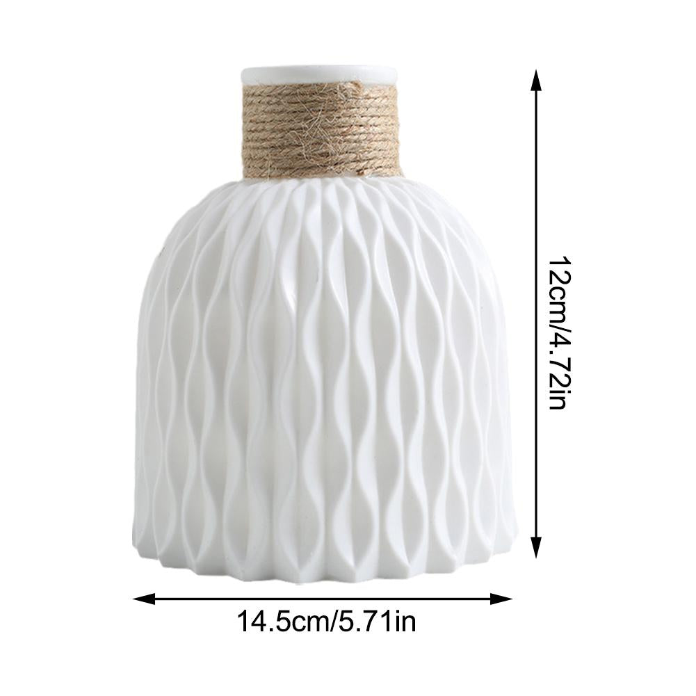 DIY Flowerpot Rope Plastic Vase Living Room Porcelain Imitation Flower Arrangement Home Decoration  7