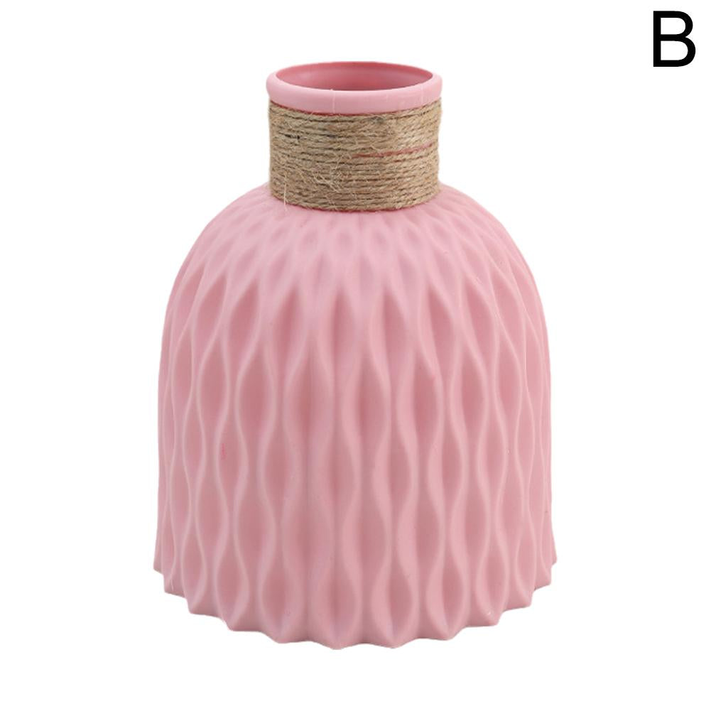 DIY Flowerpot Rope Plastic Vase Living Room Porcelain Imitation Flower Arrangement Home Decoration  2
