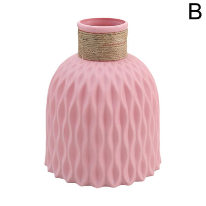 DIY Flowerpot Rope Plastic Vase Living Room Porcelain Imitation Flower Arrangement Home Decoration  2