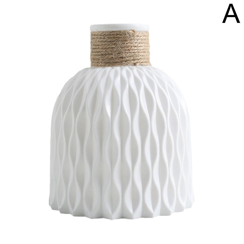 DIY Flowerpot Rope Plastic Vase Living Room Porcelain Imitation Flower Arrangement Home Decoration  1