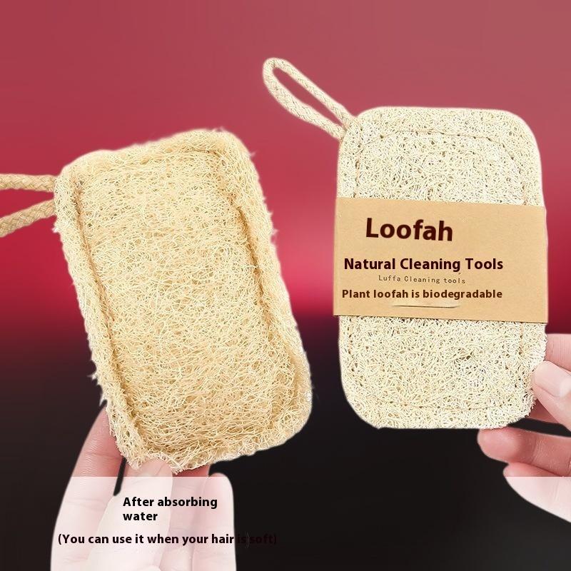 6Pcs Natural Luffa Scrub Pad Dish Pot Oil Stain Removing Kitchen Loofah Sponge Washing Cloth 3