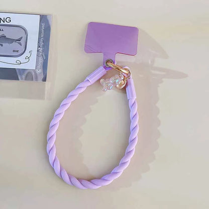 Cute Luminous Bear Phone Strap Long Lanyard Silicone Pendant 15