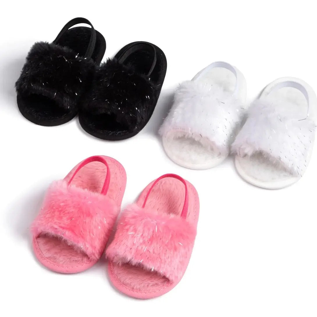 Soft Cotton Meckior Baby Sandals For Boys Girls Fluffy AntiSlip Shoes First Walkers Toddler Slipper 1