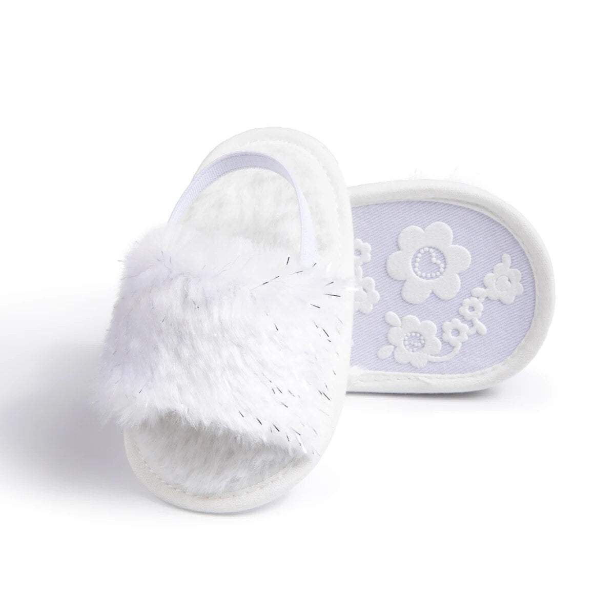Soft Cotton Meckior Baby Sandals For Boys Girls Fluffy AntiSlip Shoes First Walkers Toddler Slipper 2