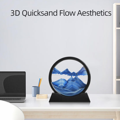 Deep Sea Sandscape Hourglass Moving Sand Art Round Glass Craft Painting Home Office Decor For Relax 5