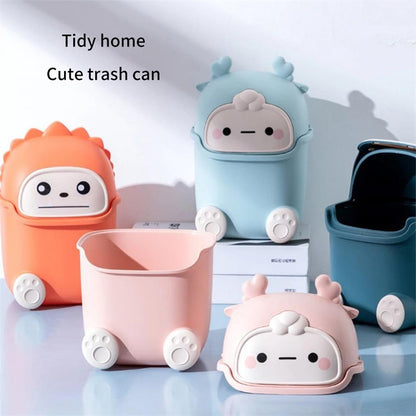 Mini Trash Can For Desktop Cute Cartoon Waste Bin For Kids Room Home Office Garbage Bin 2