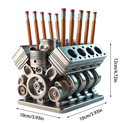 Creative V8 Car Engine Pen Holder Office Stationery Organizer Car Themed Desk Decor Gift For Home 4