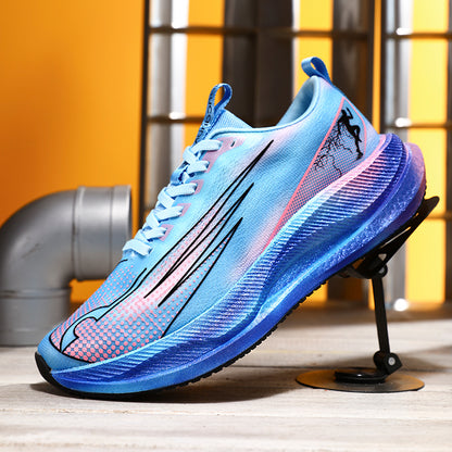 Lightweight Marathon Running Shoes with Carbon Plate and Air Cushion Comfortable Breathable Nonskid Sports Sneakers