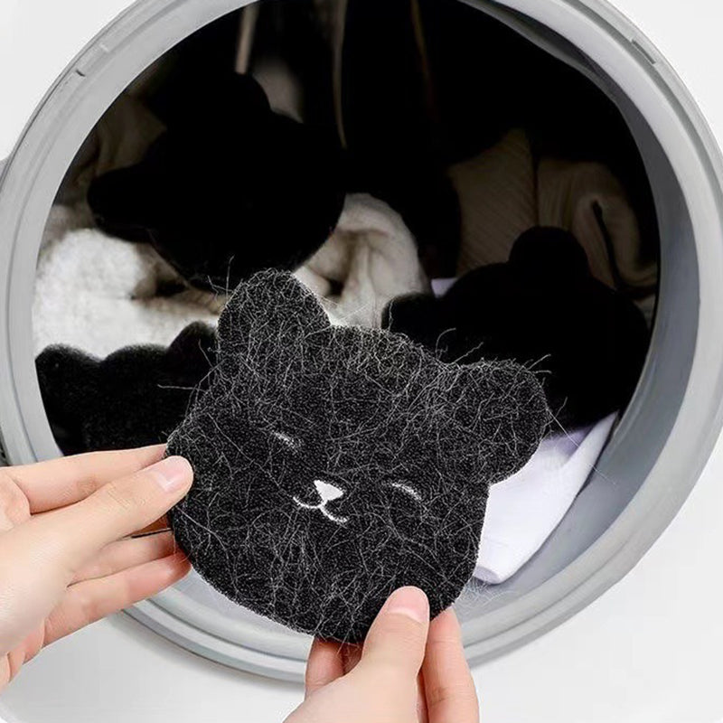Reusable Household Pet Hair Remover, Black, Machine Washed Bear Sticky Sponge for Dryer