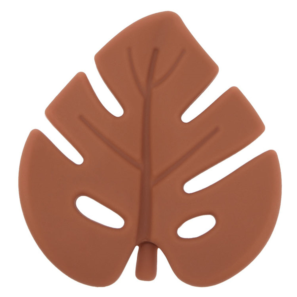 Food Grade Silicone Teether Baby Cartoon Leaf Shape Infant Teething Rattle Toy For Newborn Care 8