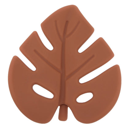 Food Grade Silicone Teether Baby Cartoon Leaf Shape Infant Teething Rattle Toy For Newborn Care 8
