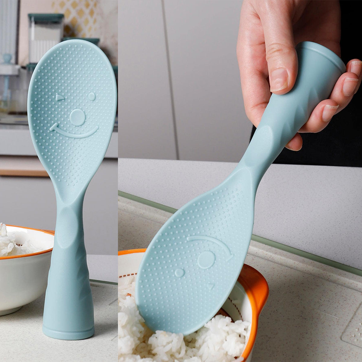 Plastic Rice Spoon Paddles for Home Kitchen, Non Stick, Standing Design, Perfect for Cooking Every Time