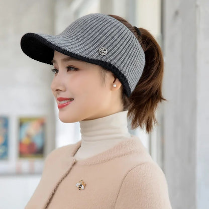 Breathable Outdoor Knit Baseball Cap For Women Fashionable Winter Woolen Hat For Cycling And Runnin 3