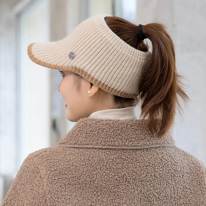 Breathable Outdoor Knit Baseball Cap For Women Fashionable Winter Woolen Hat For Cycling And Runnin 4